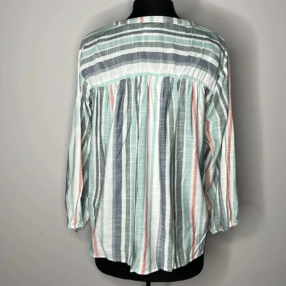 Knox Rose Women Multicolor Stripe Blouse Size XL - Picture 3 of 7